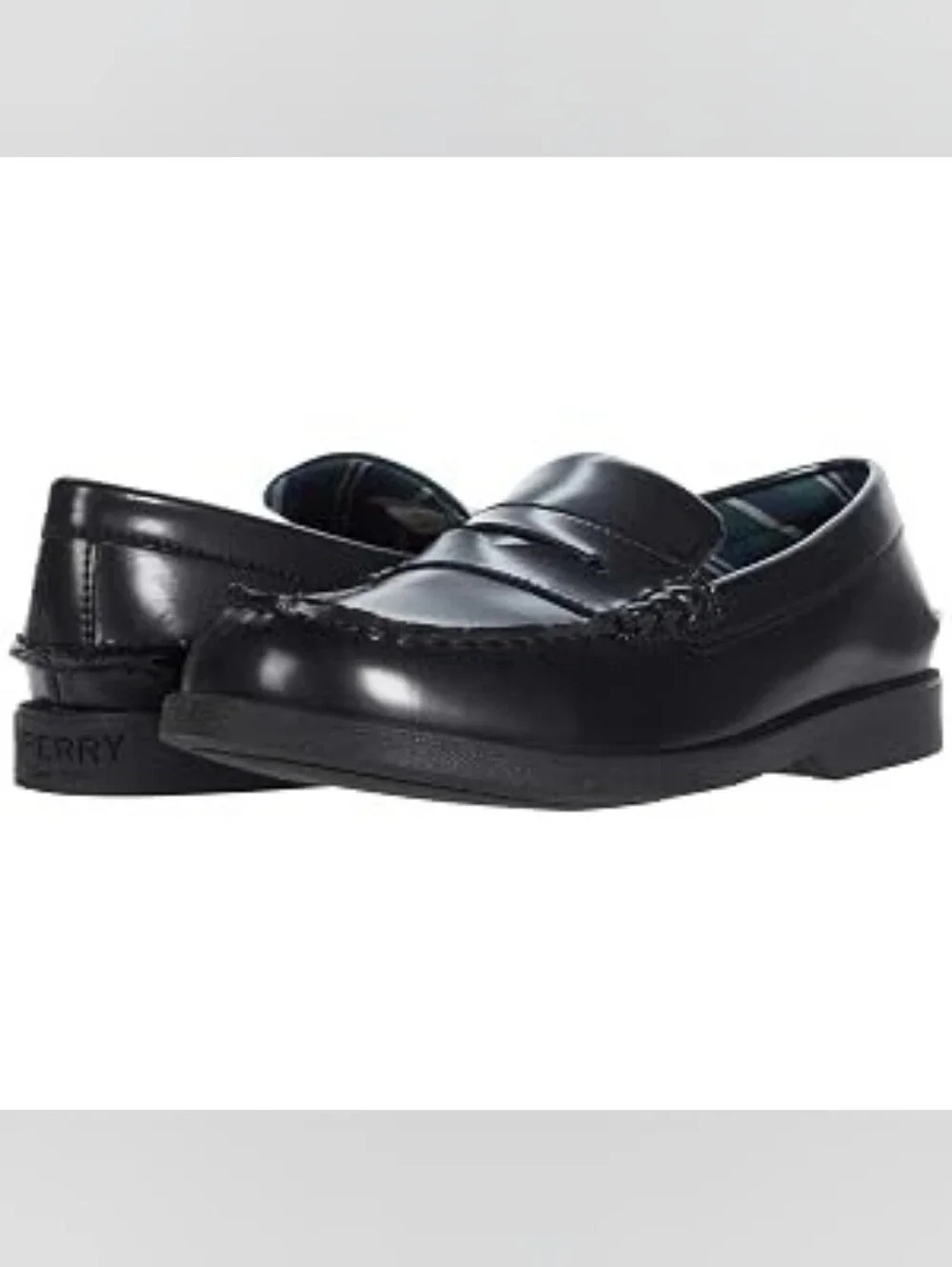 SPERRY Kids Unisex Colton PlushWave Loafers In Black 7W.